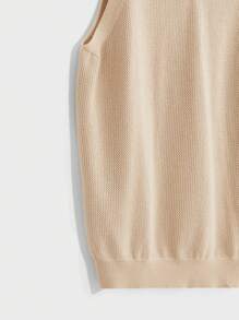 Manfinity VCAY Men's Loose Basic Casual Sleeveless V-Neck Knitted Vest