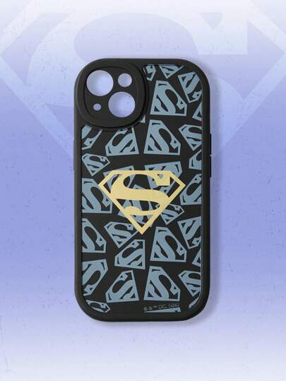 SUPERMAN X ROMWE 1 pièce Coque de téléphone de super-héros avec impression de logo, compatible avec iPhone et autres modèles