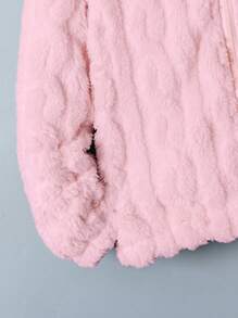 Tween Girl Fuzzy Winter Jacket, Warm Fleece Material, Long Design, Comfortable Fit, Classic