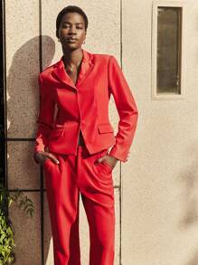 BizChic Women Red Christmas Professional Commuter Suit Set - Red - View 3