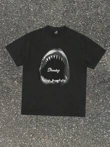 Manfinity VCAY Men's Simple Printed Crew Neck Short Sleeve T-Shirt, Summer