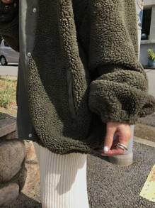 FRIFUL 女士纯色落肩长袖连帽休闲宽松常规外套，秋冬季保暖内衬女式外套