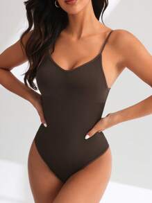 SHEIN Sport Studio Seamless Yoga Bodysuit With Padded Bra And High Elasticity