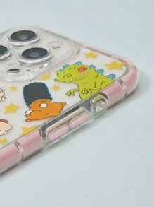 Nick 90s | SHEIN Cartoon Character And Star Print Transparent Phone Case ,Compatible With IPhone
