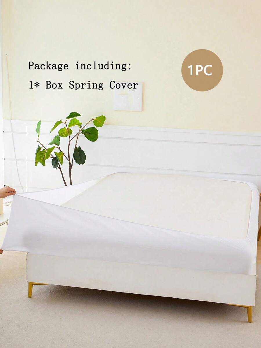 1pc Microfiber Brushed Bedsheet Set With Elastic - White - View 1