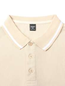Manfinity Homme Manfinity 男式 3 件套纯色休闲条纹长袖通勤 Polo 衫，春秋季 - 彩色 - 查看 4