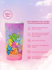 SHEIN X Care Bears 20 盎司卡通熊心印花保温杯，礼品 - 彩色 - 查看 3