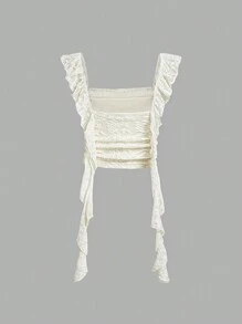 SHEIN MOD Áo ruy băng thanh lịch màu mơ cho nữ, Áo thu, Áo dễ thương, Áo dự tiệc, Áo cướp biển, Mùa thu/Đông, Dạ hội, Đi chơi, Quần áo Hippie, Áo dự tiệc - Màu be - Xem 2