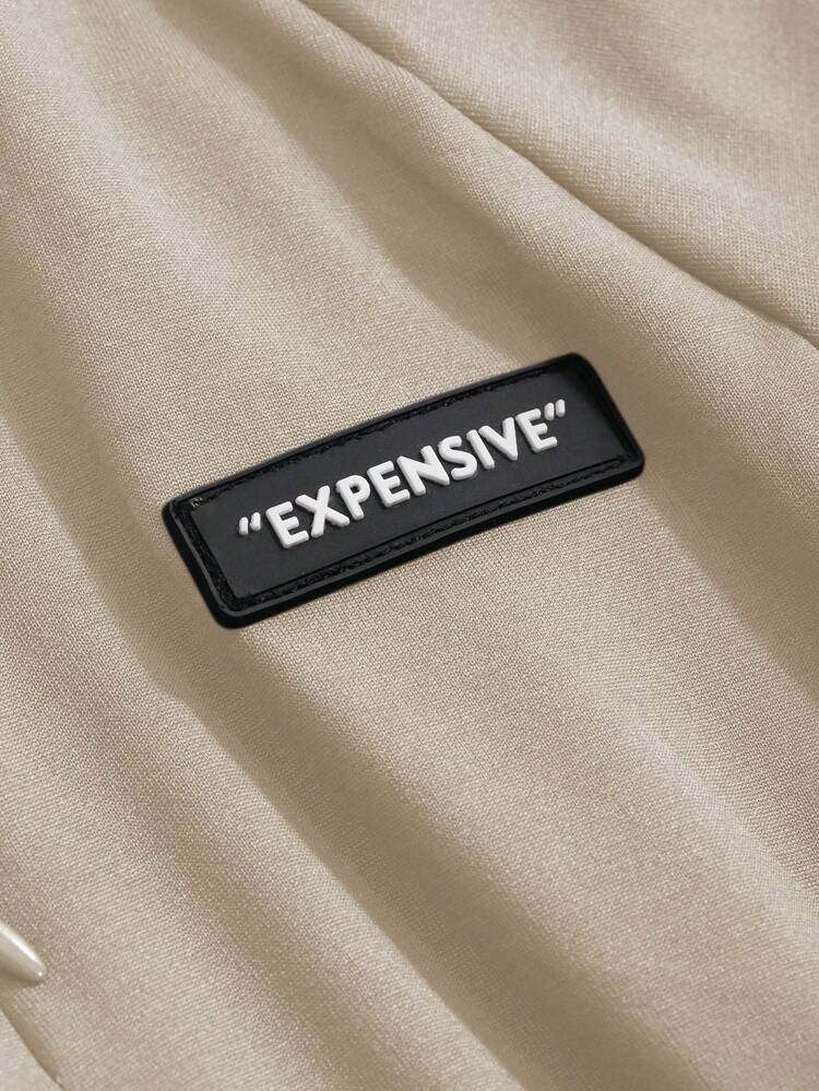 Fitted Raglan Sleeve Mock Neck T-Shirt With Silicone Letter Print For Women,Fall Clothes Long Sleeve Women Tops Turtleneck Women