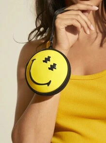 SmileyWorld® | SHEIN Fun Cartoon Expression Pattern Round Coin Purse