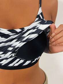 VaVaBold 2pcs Set Solid Color Zebra Print Includes Padded Camisole