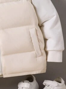 SHEIN Young Boy Sleeveless Hooded  Casual Vest