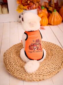 PETSIN 1 pieza Chaleco ligero y transpirable de color naranja calabaza para mascotas perros para Halloween - Multicolor - Ver 5