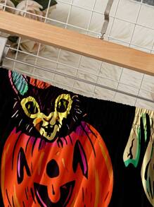 SHEIN LUNE Spódnica z nadrukiem wróżki na Halloween w dużym rozmiarze z elastyczną talią