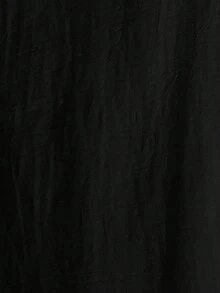 SHEIN LUNE 女士纯色超大落肩长袖休闲长衬衫，春秋季 - 黑色 - 查看 7
