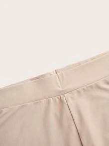Comfortcana Quần legging bó màu trơn cỡ lớn, mặc hàng ngày - màu nâu - Xem 10