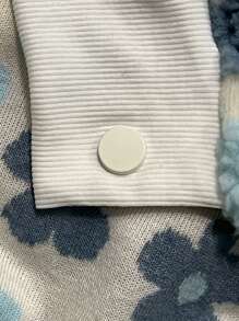 Slaydiva Women's Elegant Jacquard Pattern Short Single-Breasted Puff Sleeve Jacket, Autumn/Winter