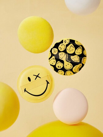 SmileyWorld® | SHEIN 2pcs/Set Fun Cartoon Expression Pattern Makeup Sponges