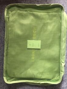 1 Or 2 Sets (6 Pieces Per Set) Multifunctional Suitcase Storage Bag, Foldable For Outdoor Travel, Sundries And Dirty Clothes Sorting, Compression Storage Shoe Bag, Clothing Underwear Bag, Green