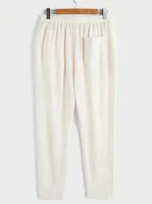 GENTILAND 2pcs Men's Fitted Knit Turndown Collar Short Sleeve Shirt Set - White - View 5