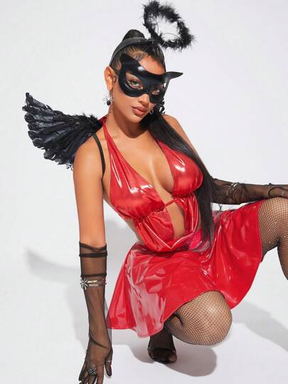 SHEIN SXY Women's Solid Color Simple Low Waist A-Line Skirt, Casual & Holiday