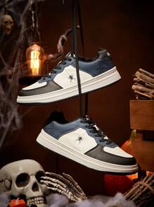 CUCCOO EASI Giày trượt ván thể thao thời trang phong cách Halloween Spider mới nhất của Color Block - Màu xanh lam - Xem 3