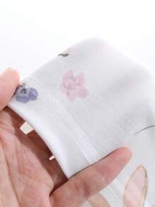 DAZY Nachthemd met bloemenruffle en dierenprint