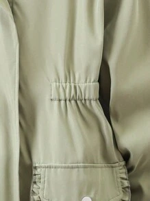 Parka Hooded Padded Cinched Waist Mid-Length Jacket For Girls - Multicolor - View 4