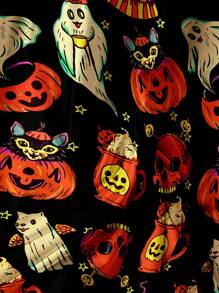 SHEIN LUNE Spódnica z nadrukiem wróżki na Halloween w dużym rozmiarze z elastyczną talią