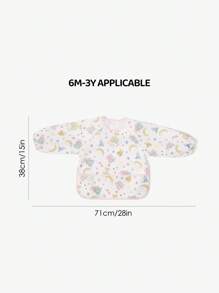 SHEIN X Care Bears Baby Cartoon Bear Print Bib, Long Sleeve, Waterproof, Oil-Proof, Stain Resistant, Multi-Functional Feeding Apron/Art Smock - Multicolor - View 5