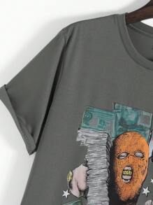 Chillumni Camiseta de moda holgada de cuello redondo de manga corta informal y cómoda para hombres