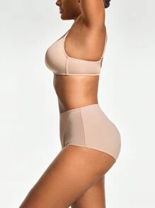 SHAPORA Plus Size Shaping Low-Waisted Shapewear Brief Bottom Body Shaper Butt Lifter-Tummy Waist Control - Khaki - View 7