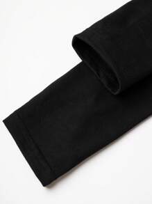 3pcs/Set Young Girl Graphic Belt Waist Comfortable Sport Leggings, Black