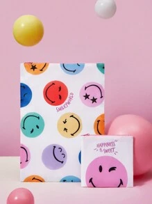 SmileyWorld® | SHEIN 2pcs Set Amusing Cartoon Expression Pattern Zipper Storage Bag