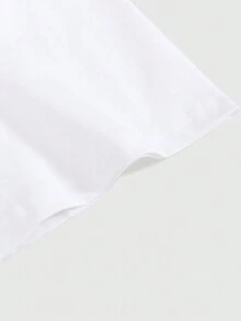 Manfinity Hypemode Áo thun nam cổ tròn tay ngắn in chữ thường ngày, áo thun trắng, áo thun họa tiết mùa thu, áo thun họa tiết nam - trắng - Xem 3