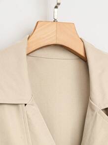 SHEIN Clasi 拼布格纹印花袖女式风衣