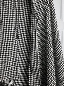 SHEIN Maternity Duffle Button Front Hooded Cape Coat With Cloak Sleeves, Winter Jacket For Women - Black and White - View 6