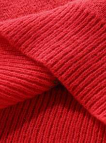 Chillumni 男士彩色火焰印花圆领长袖毛衣 - 紅色 - 查看 3