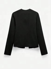 SHEIN EZwear Damen elegante Blazer Jacke mit Schleifen Dekoration, Langarm für Frühling Herbst