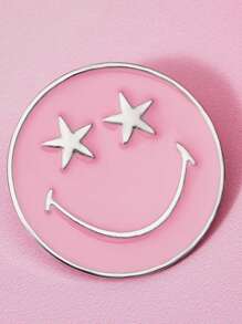 SmileyWorld® | SHEIN 5pcs/Set Funny Cartoon Face Brooch Pins