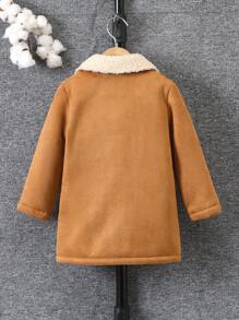 Young Boy's Casual Double-Breasted Thermal Lined Jacket, Autumn/Winter - Multicolor - View 2