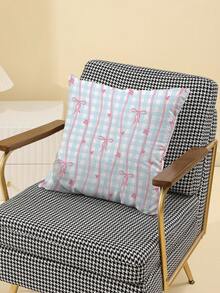 ROMWE Kawaii 1pc Cute Pink Bow Printed Decorative Pillow Cover - Multicolor - View 3