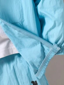 2 piezas Conjunto deportivo casual minimalista con capucha y shorts para niño joven, adecuado para uso diario, escuela, deportes, primavera/verano/otoño