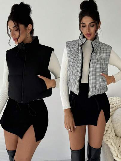 SHEIN Privé 双面无袖夹克