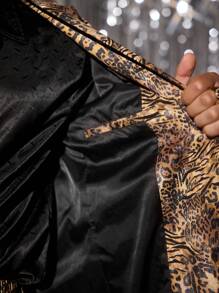 Manfinity VCAY Men's Casual Loose Fit All-Over Print Long Sleeve Front Zip-Up Jacket, For Fall Winter - Multicolor - View 6