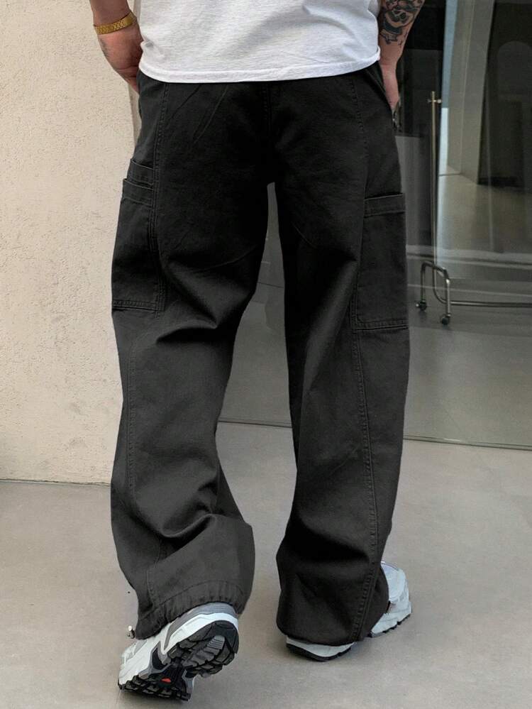 Men's Casual Washed Solid Color Denim Jeans,Back To School Clothes