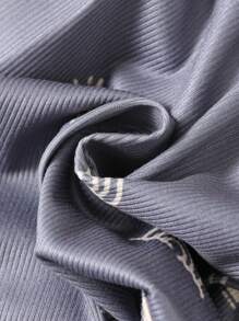 SHEIN 3pcs Newborn Baby Boy/Girl Gray Ribbed Bodysuit, Loose Pants And Bear Ears Hat Set, Soft And Comfortable, Suitable For Spring, Autumn And Winter Casual Wear, Suitable For Indoor And Outdoor - Grey - View 10