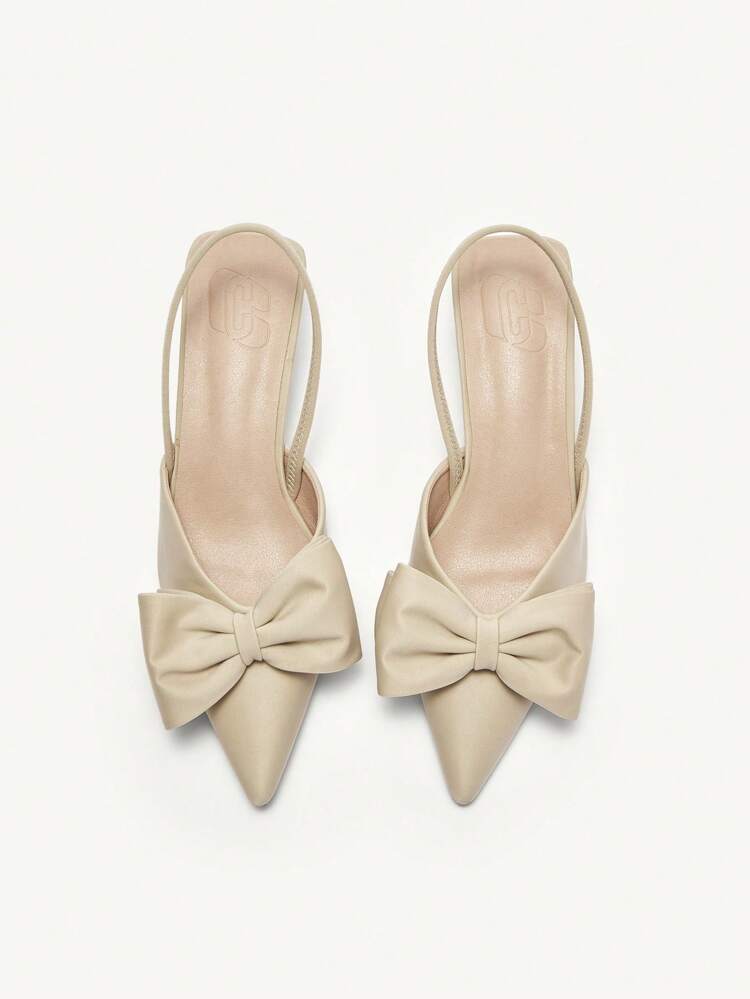 CUCCOO CHICEST リボン飾り付き尖った つま先 ローヒール レディース、ソリッドカラー、アンクルストラップ、エレガントな日常着、アウトドアショッピング、フェスティバル、パーティー、春夏秋冬着用可、サテンドレスとの組み合わせ、秋、年末年始、バレンタイン対応