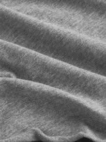 SHEIN MOD Top d`automne manches longues gris grande taille femme 2 en 1 T-shirt, top avec nœud papillon, top tricoté, top noir, vêtements de rentrée scolaire - Gris - Voir 4