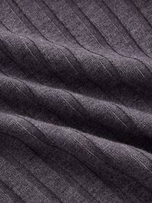 SHEIN MOD Women's Solid Color Frill Trim Front Tie Bell Sleeve Casual T-Shirt, Spring/Autumn - Grey - View 4